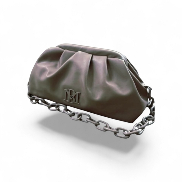 NWT Badgley Mischka Taupe Color Designer Clutch Detachable Strap - Picture 4 of 10